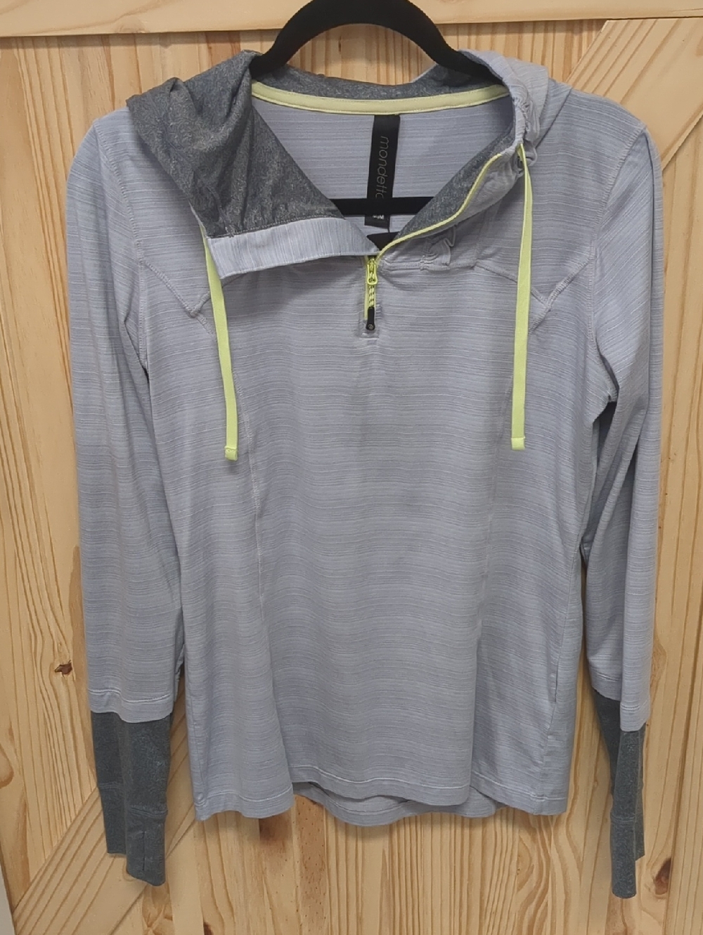 Monoreno Light Gray Hoodie with Neon  Accents